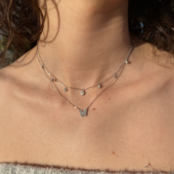 Butterfly diamond necklace